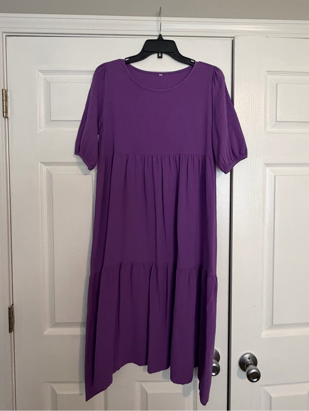 Women's Purple Tiered Swing Dress